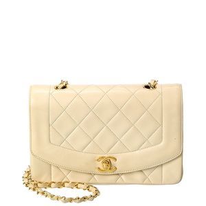 Chanel Ivory Quilted Leather Diana Small Flap Bag (Authentic Pre-Owned)